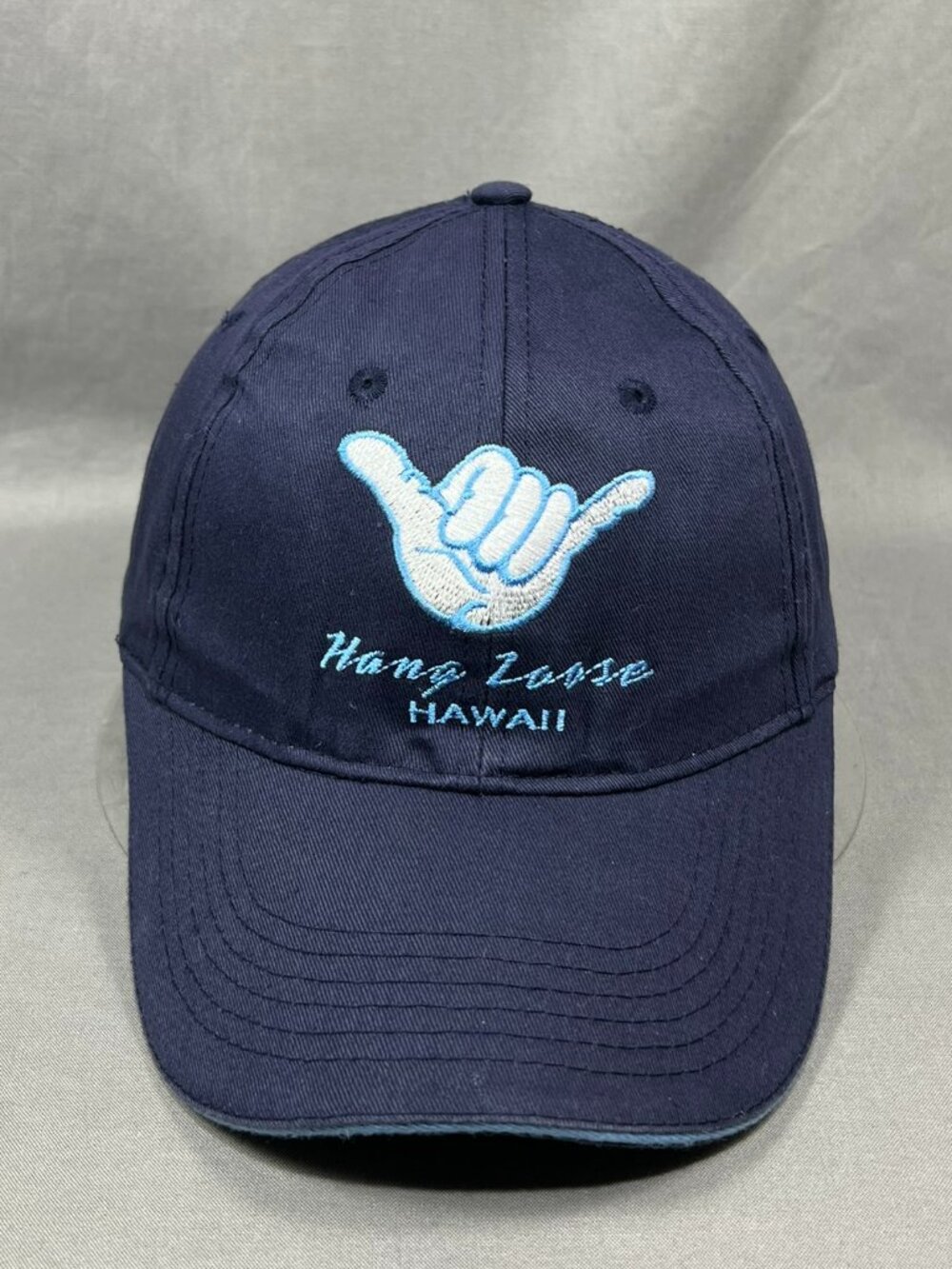 Hang Loose Hawaii Surfware Strapback Hat Navy Blue Dad Cap Hawaiian Classic Mens